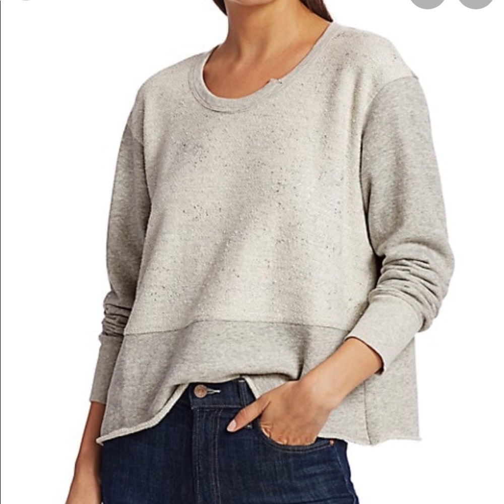 Wilt crop sweatshirt grey with foil